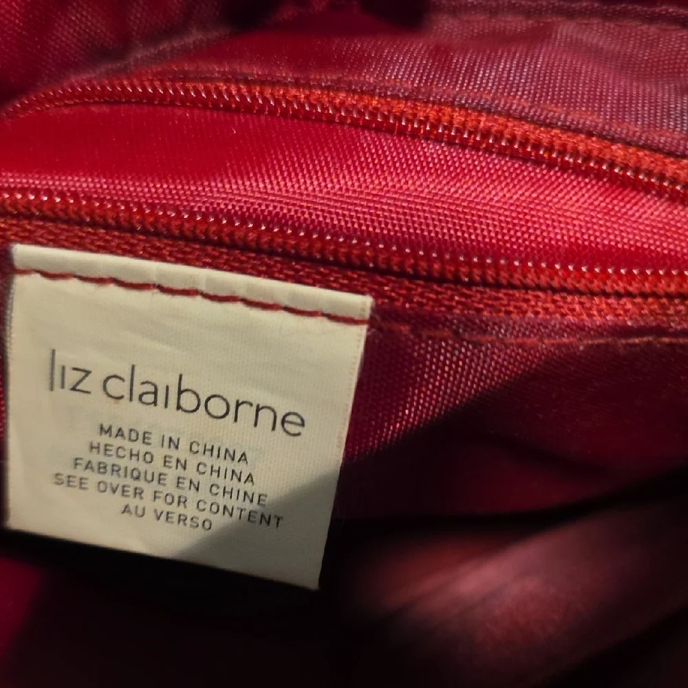 Liz Claiborne Red and Brown Messenger Bag